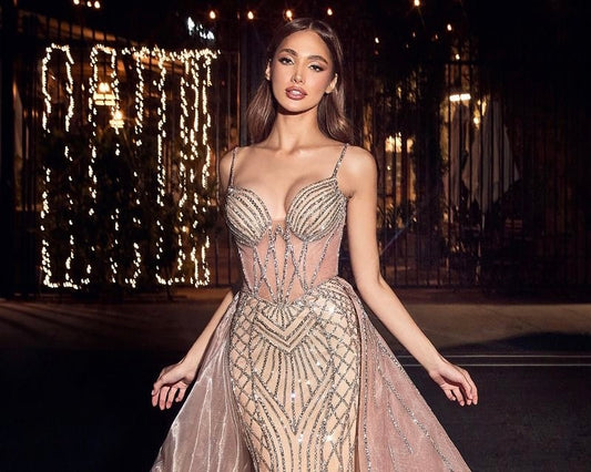 evening dresses rose gold , couture ball gowns