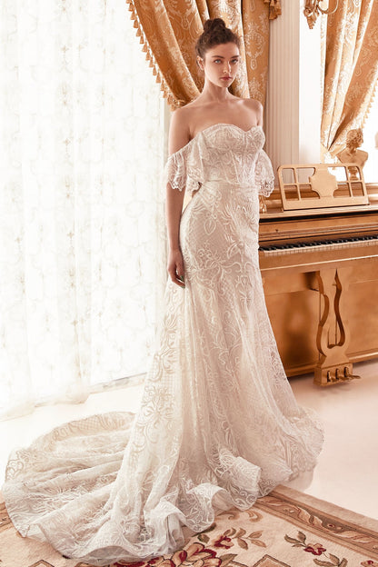 elegant off white wedding dress