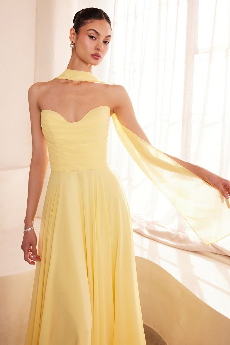 Valentine Chiffon Strapless Sweetheart Dress