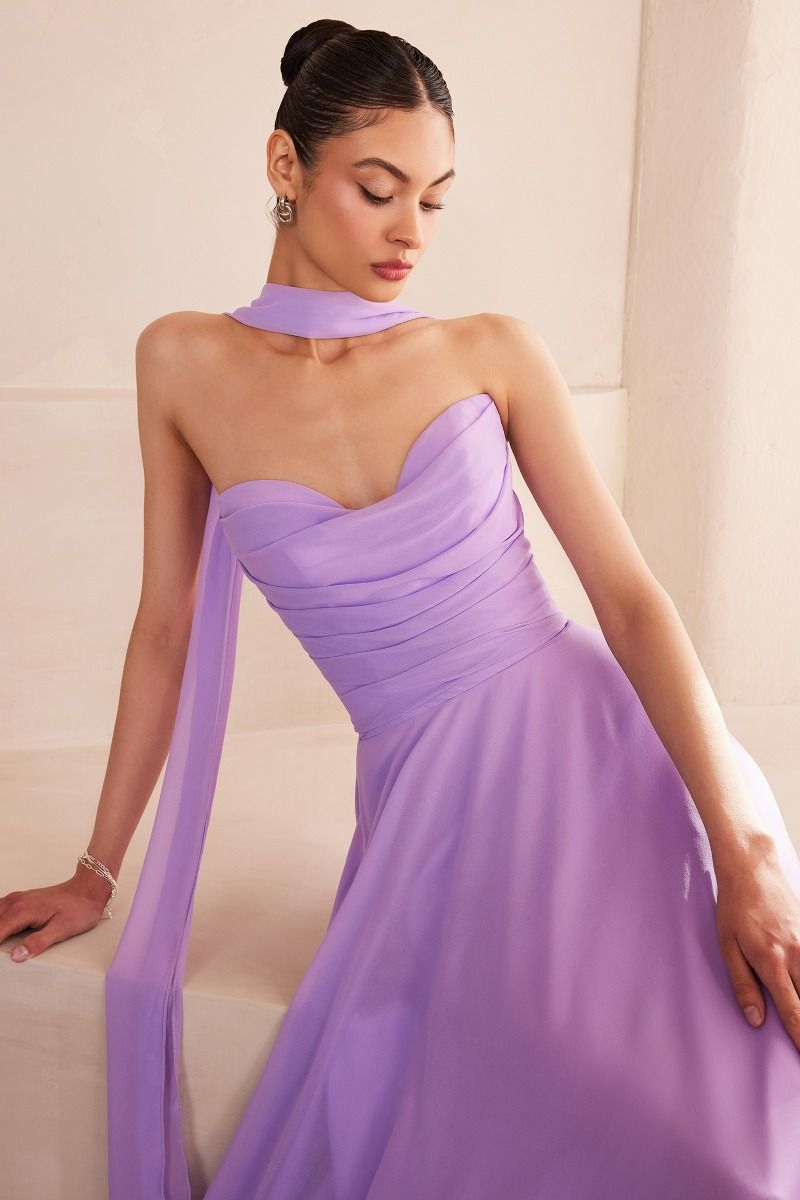 Valentine Chiffon Strapless Sweetheart Dress