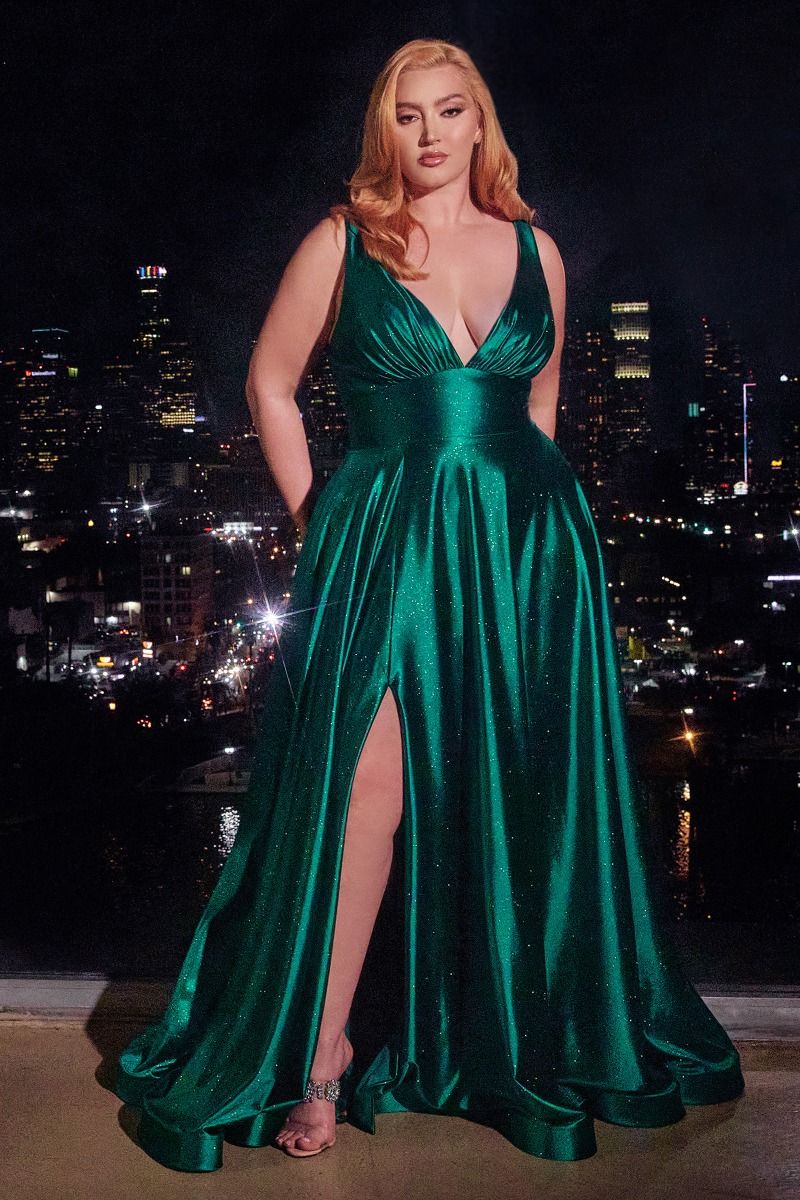 Catrine Glitter Satin A-Line Gown GALINA COUTURE Catrine Glitter Satin A-Line Gown GALINA COUTURE