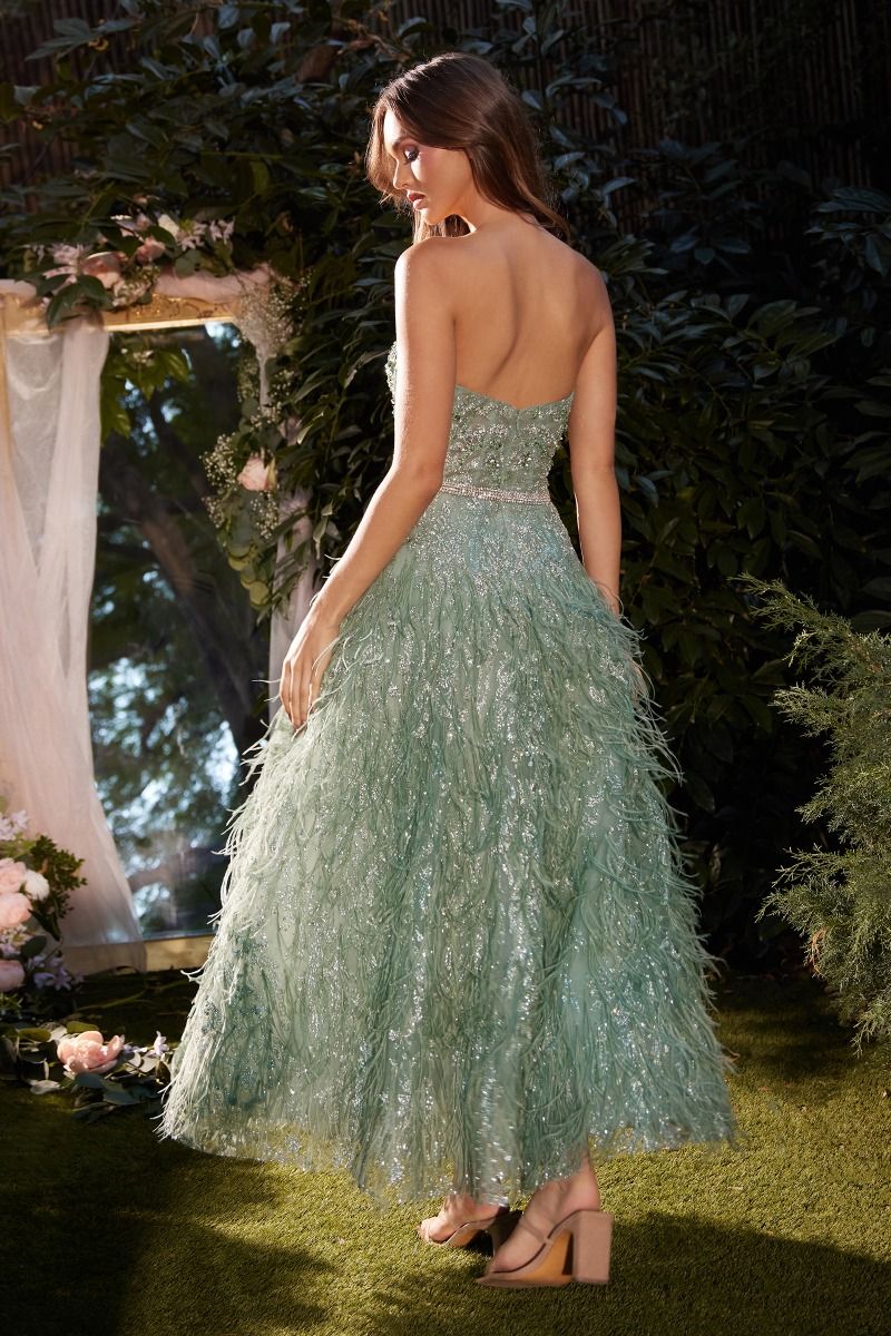 special occasion dress midi gown in sage color