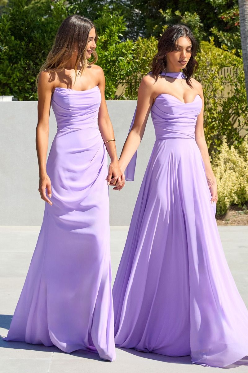 Tia Strapless Chiffon Dress