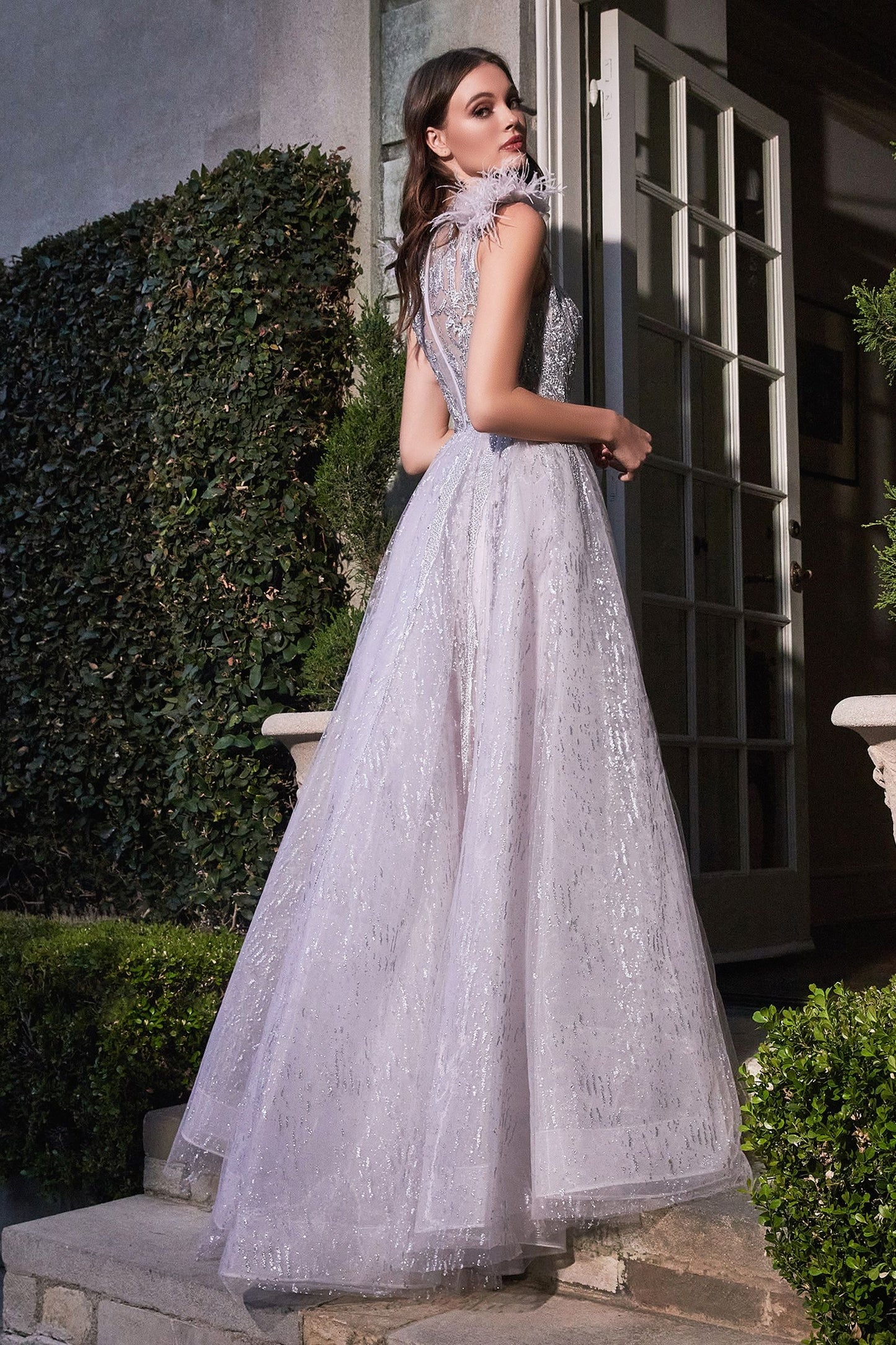 Modest evening gowns , Feather dresses , Mother of the bride and groom dress 2024