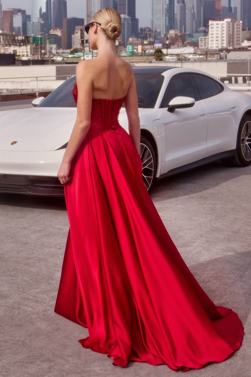 Brandy Strapless Beaded Gown