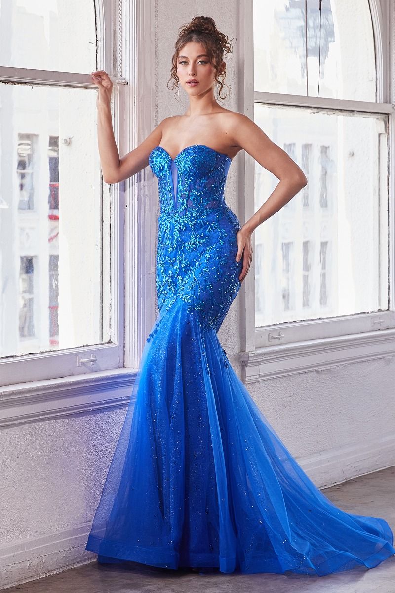 Luxe Nox Strapless Mermaid Gown