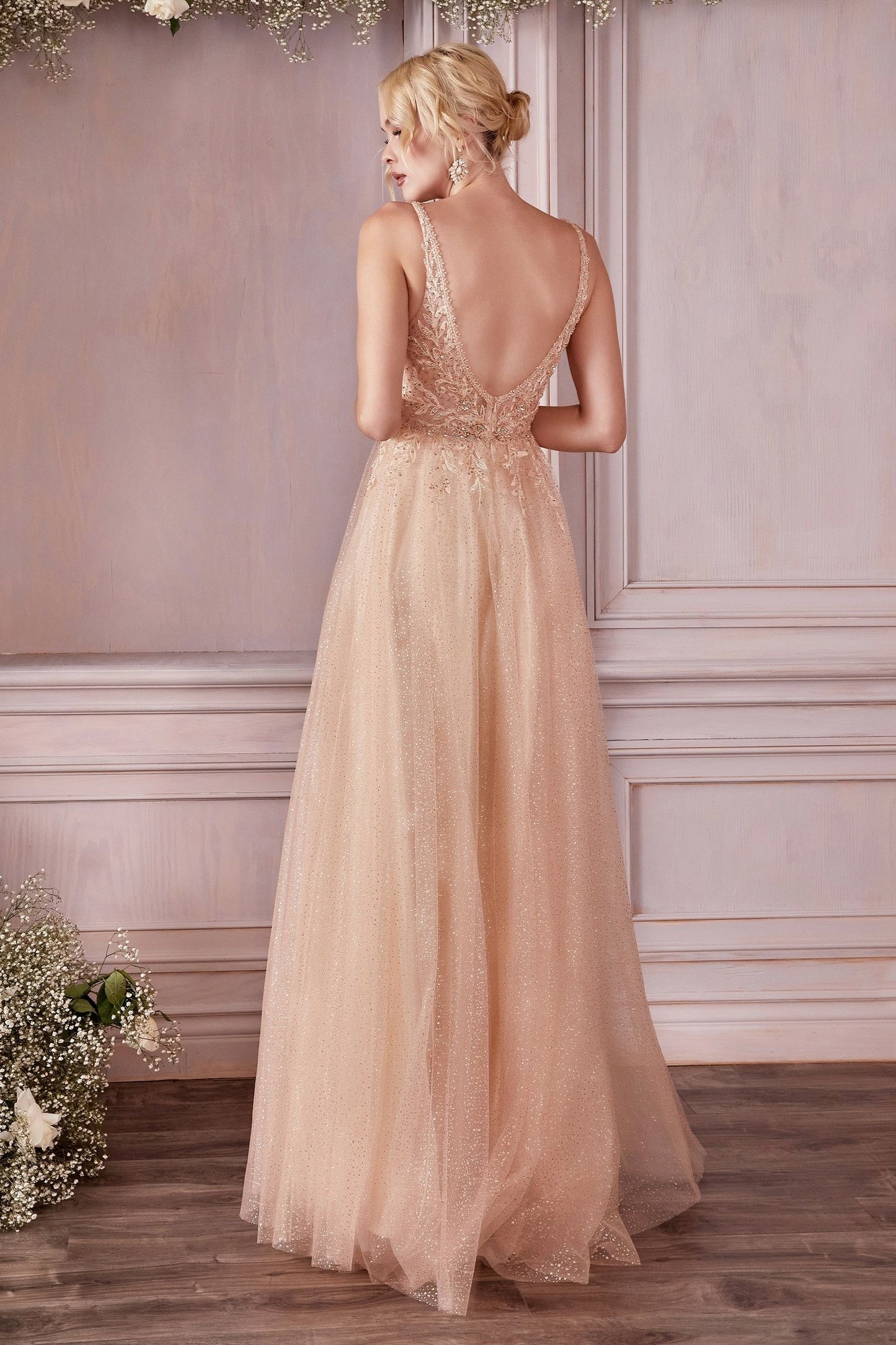 Layered Tulle A-Line Dress in Pastel Pink . Ethereal and Romantic