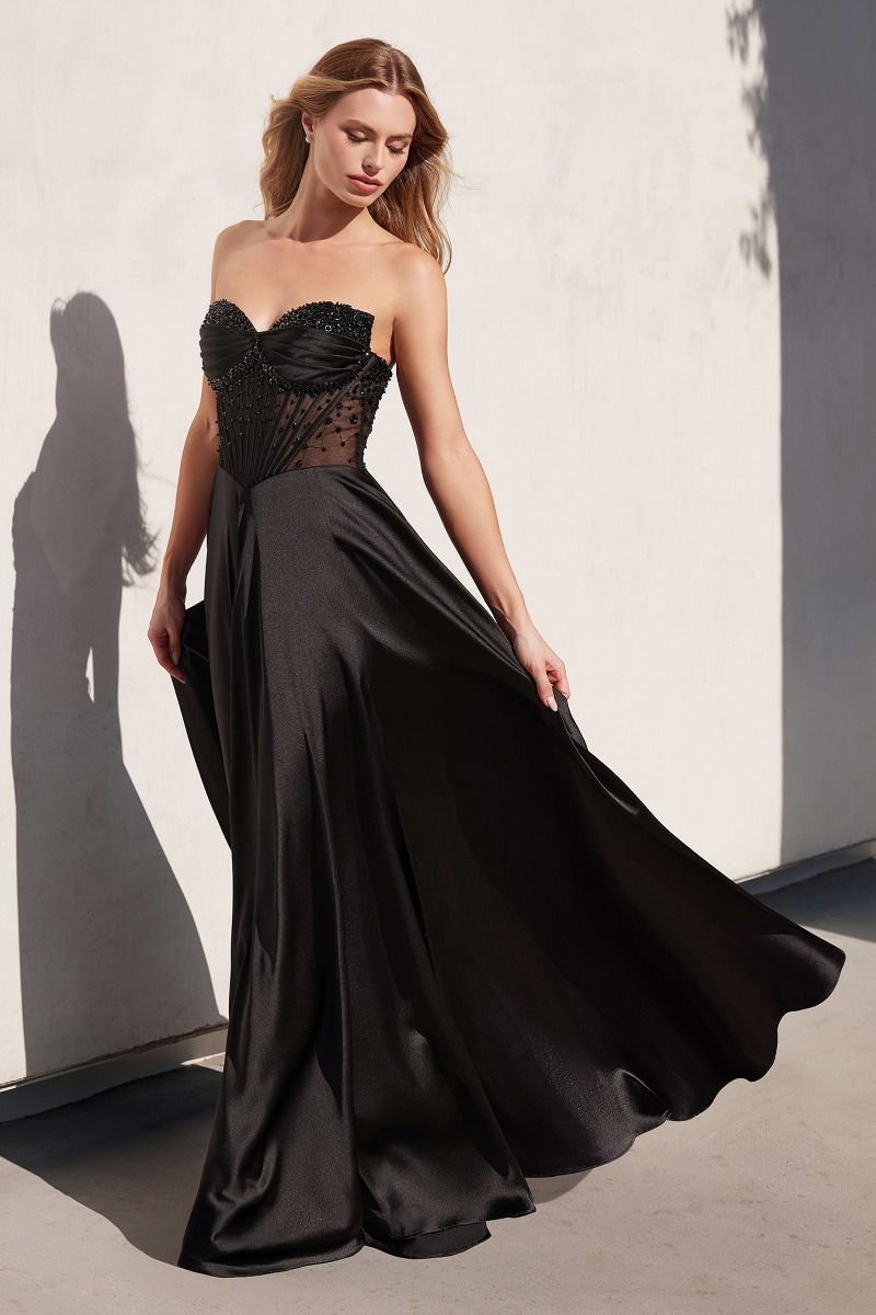 Brandy Strapless Beaded Gown