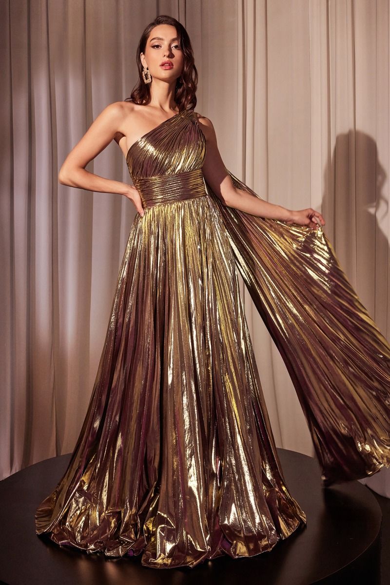 Valerie Metallic Pleated Gown GALINA COUTURE Valerie Metallic Pleated Gown GALINA COUTURE