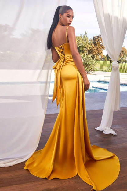 Noemi Satin Gown With Embellishments
