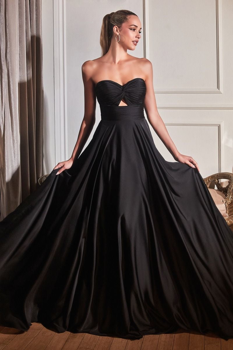 black tie gorgeous flowy elegant bridesmaid dress with classy and simple style 