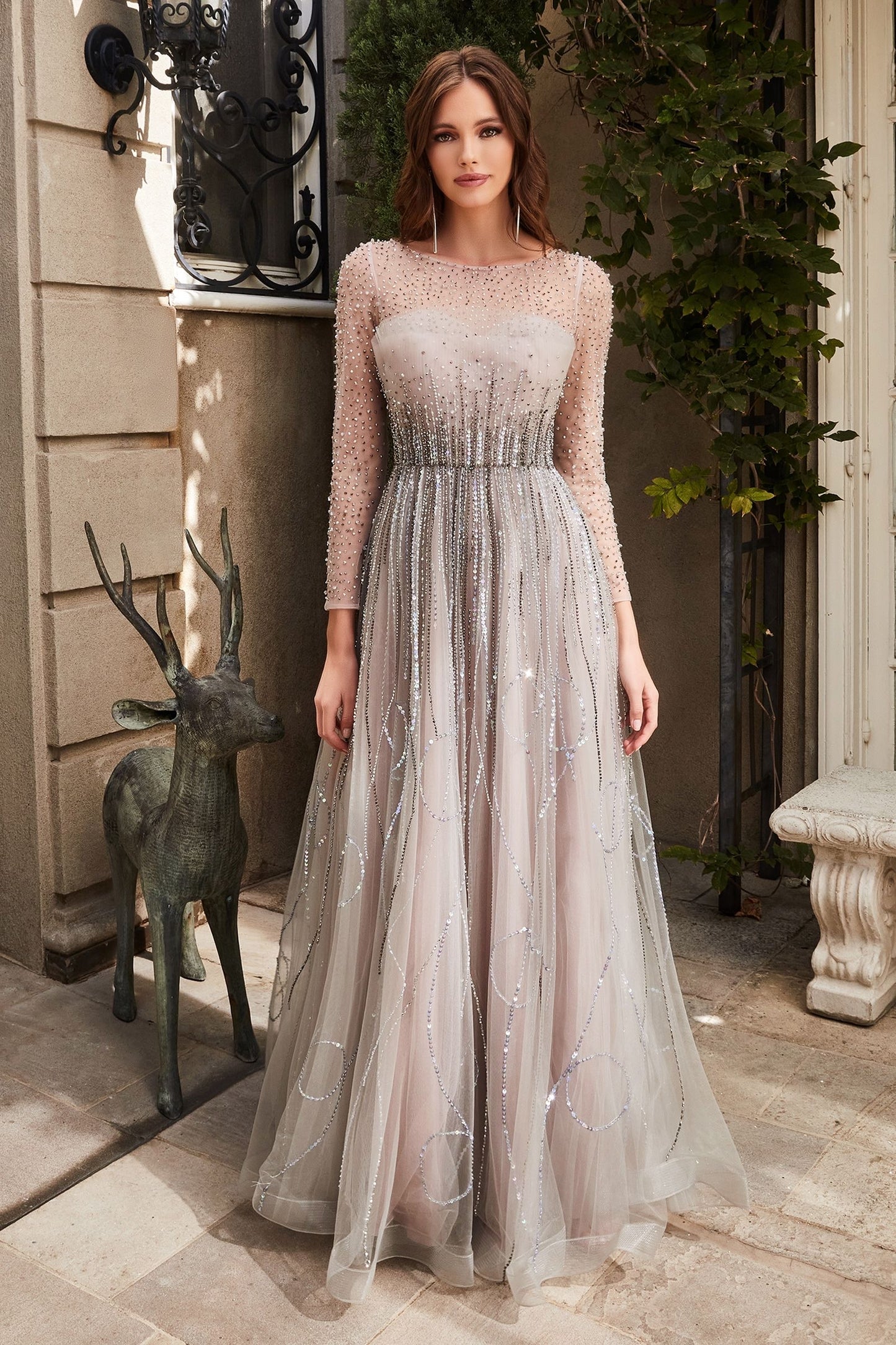 luxury long sleeve mother of the bride and groom dress gown