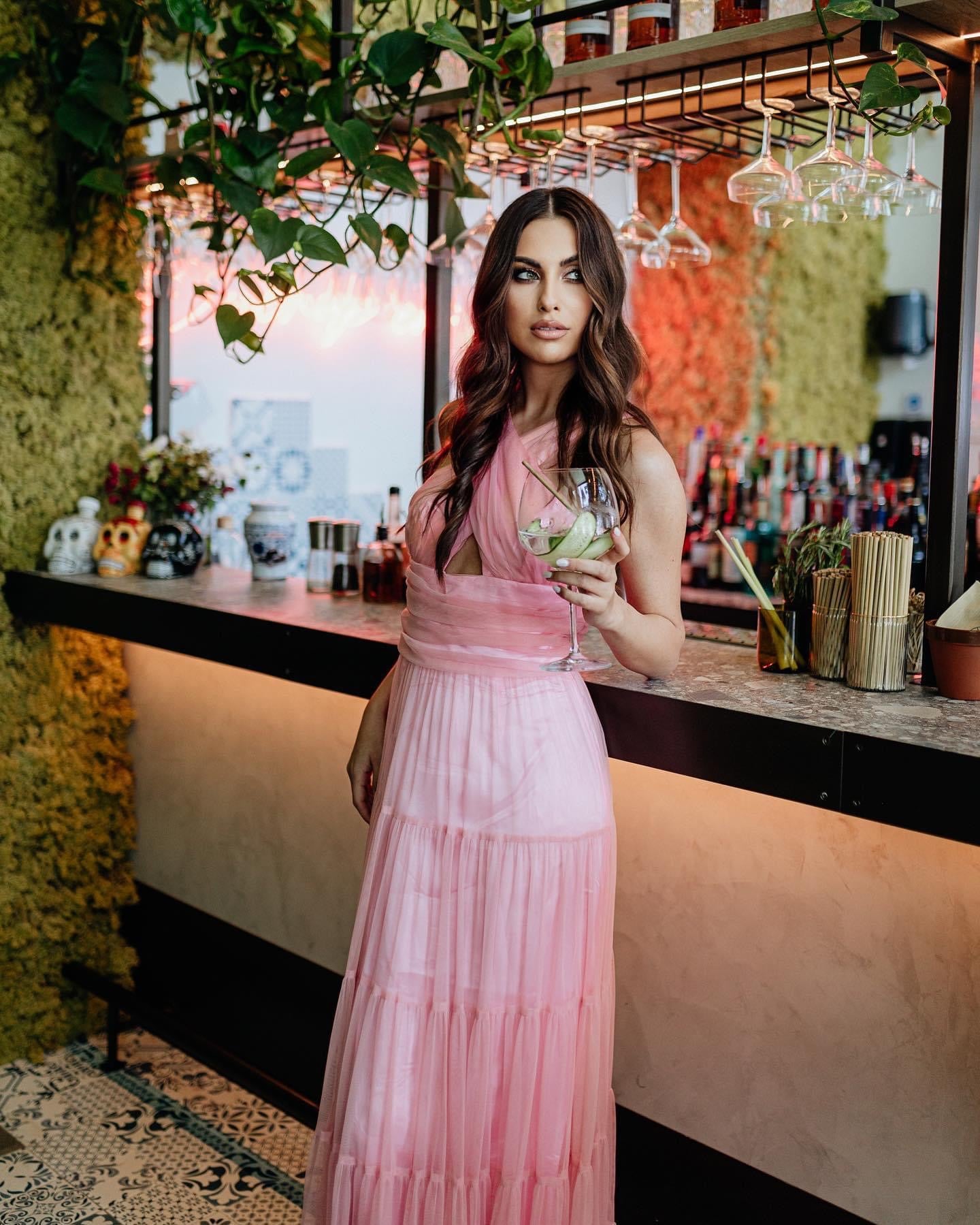 chic and romantic summer tulle pink blush dress