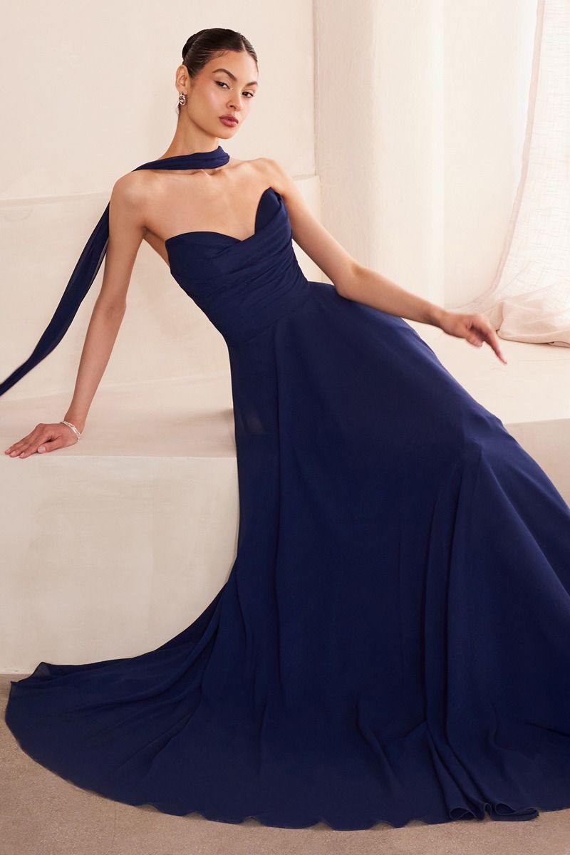 Valentine Chiffon Strapless Sweetheart Dress