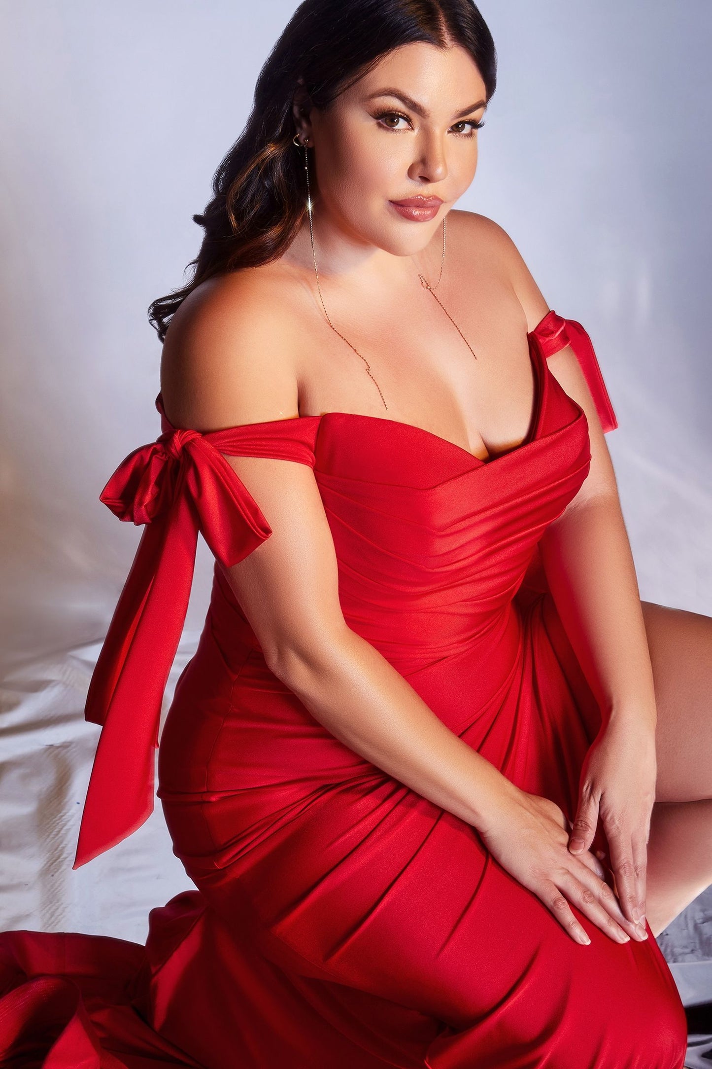 Red prom dress , Wedding guest evening plus size dresses , Maxi dress with split