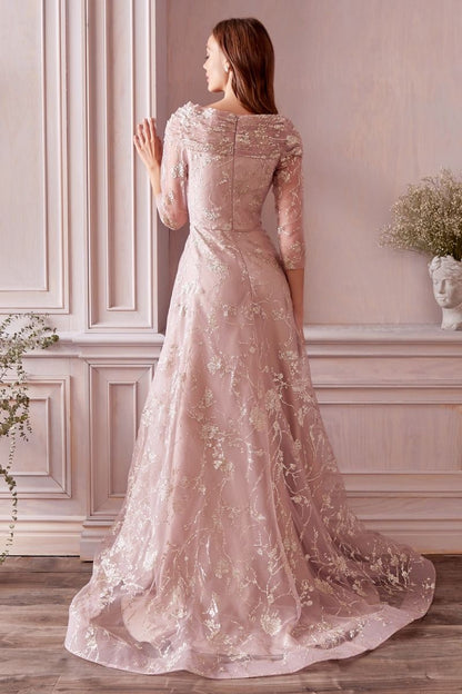 long sleeve mother of the bride formal dress