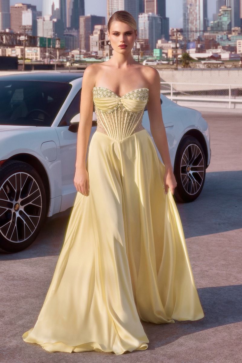 Brandy Strapless Beaded Gown