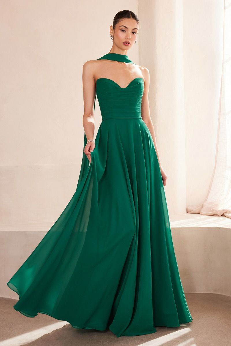 Valentine Chiffon Strapless Sweetheart Dress