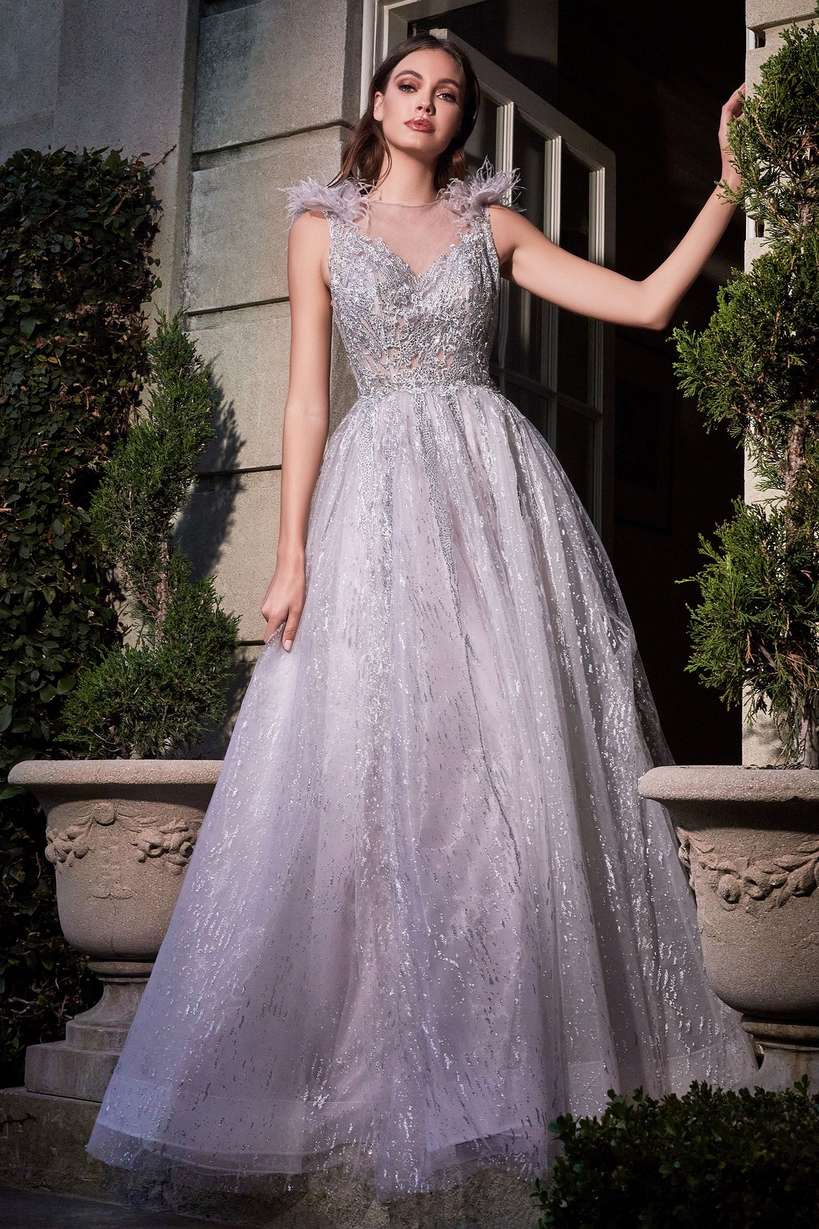 Mother of the bride and groom dress , Modest evening gowns , Feather dresses