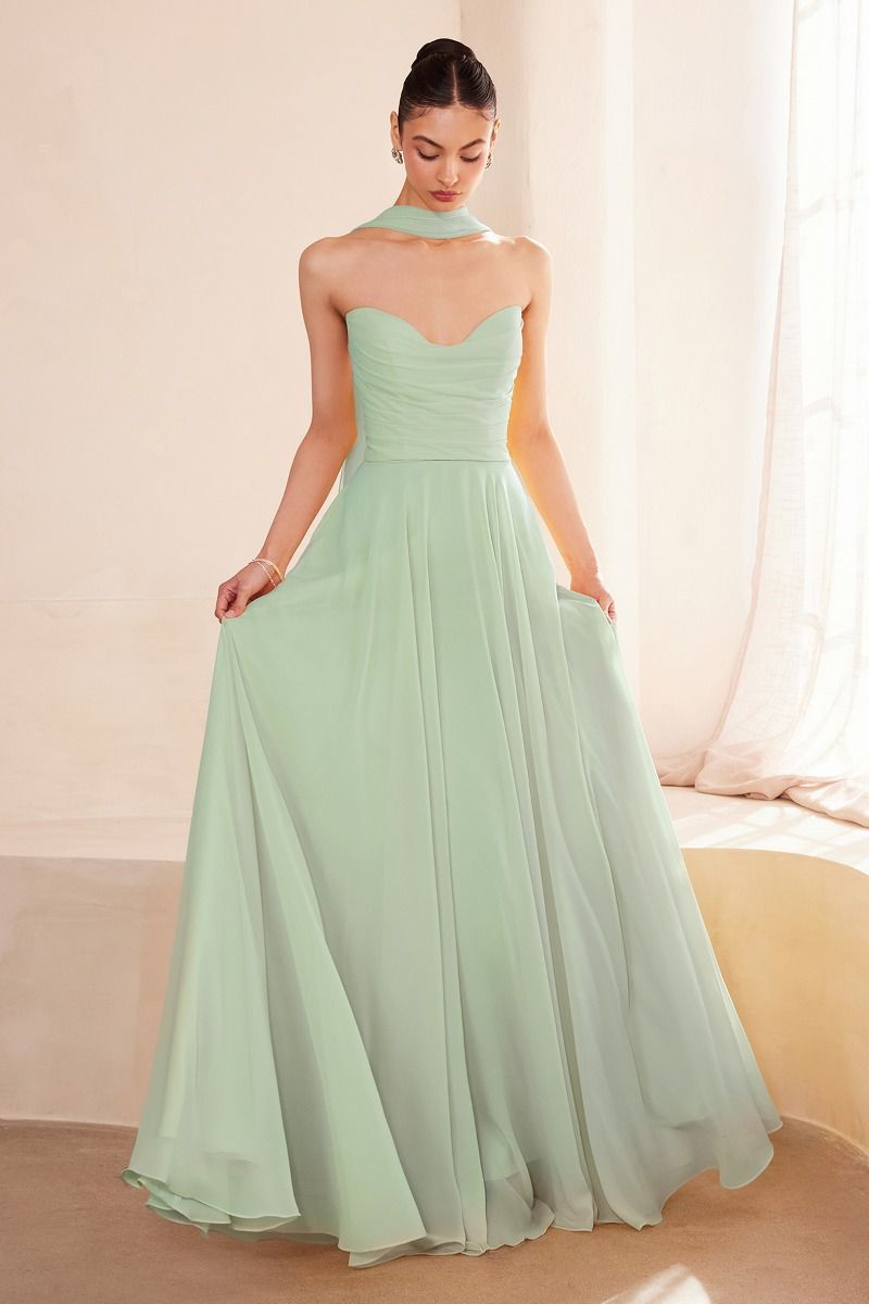 Valentine Chiffon Strapless Sweetheart Dress
