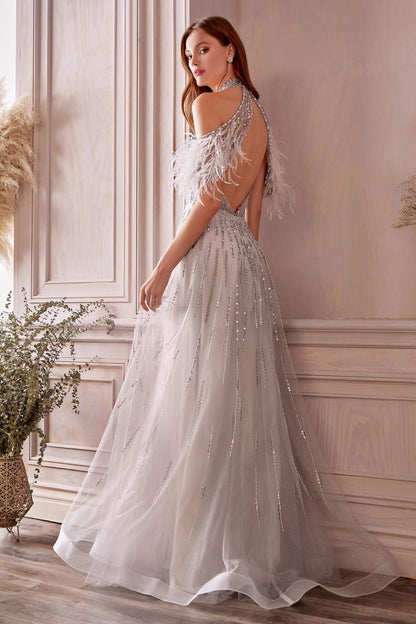 Silver evening dresses for weddings