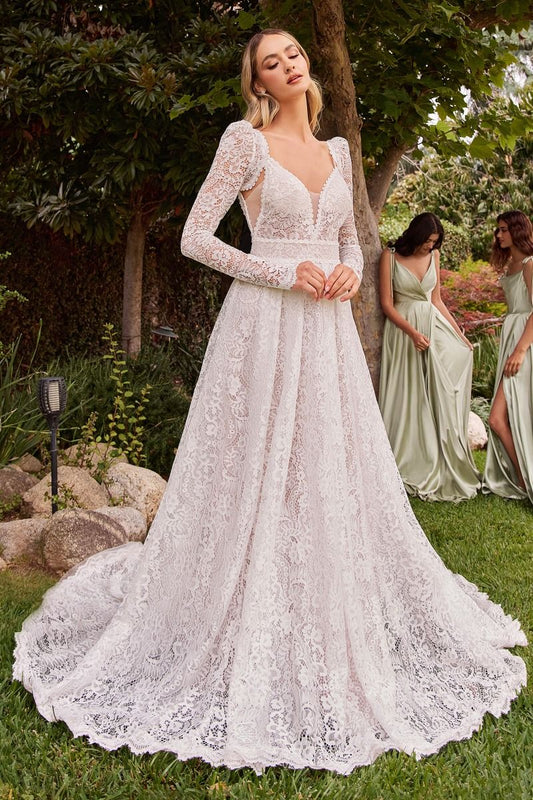 stunning a line bridal gown with removable sleeves and side cutouts