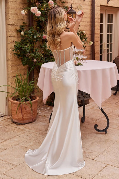 Embellished Satin Corset Gown