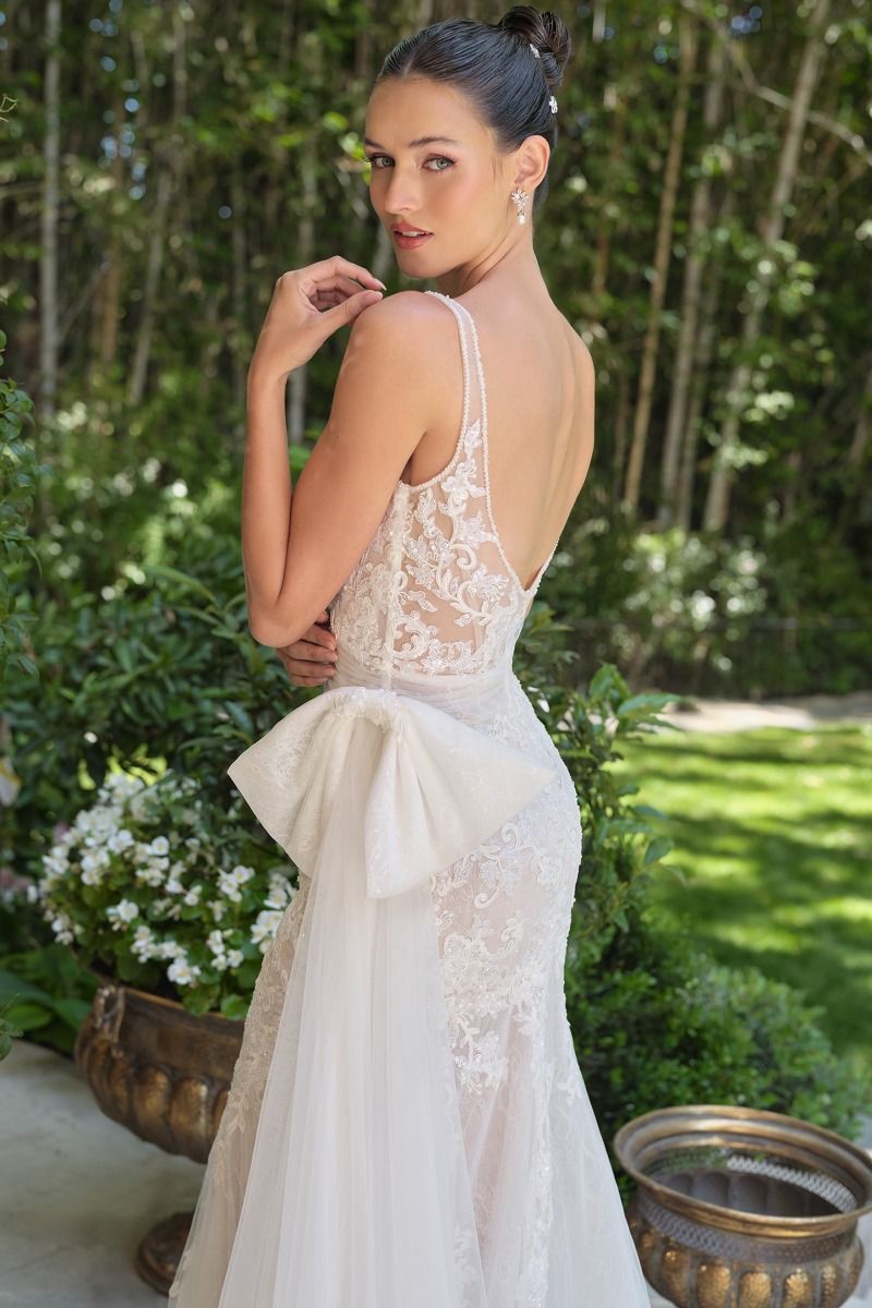 Jasmine Mermaid Wedding Dress with Lace & Sheer Bodice