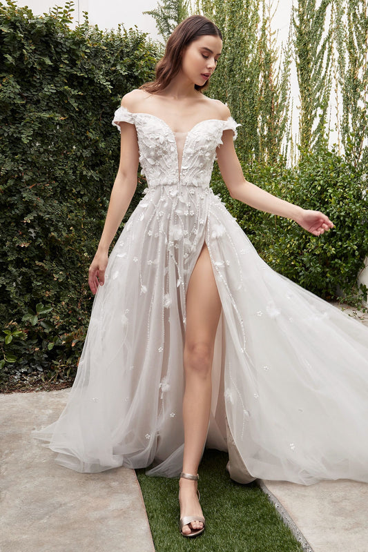 breathtaking blossom wedding gown adorned with exquisite 3d flowers and a flowing tulle skirt