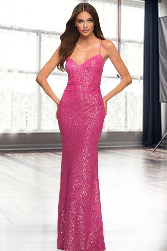 quality sequin prom open back dress