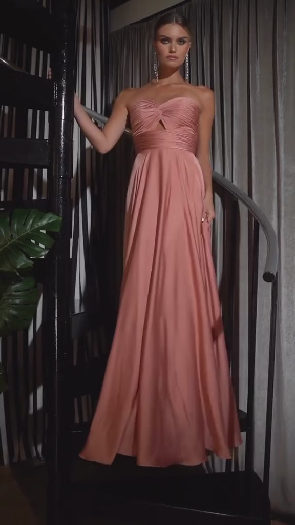 blush romantic elegant bridesmaid dress with classy and simple style