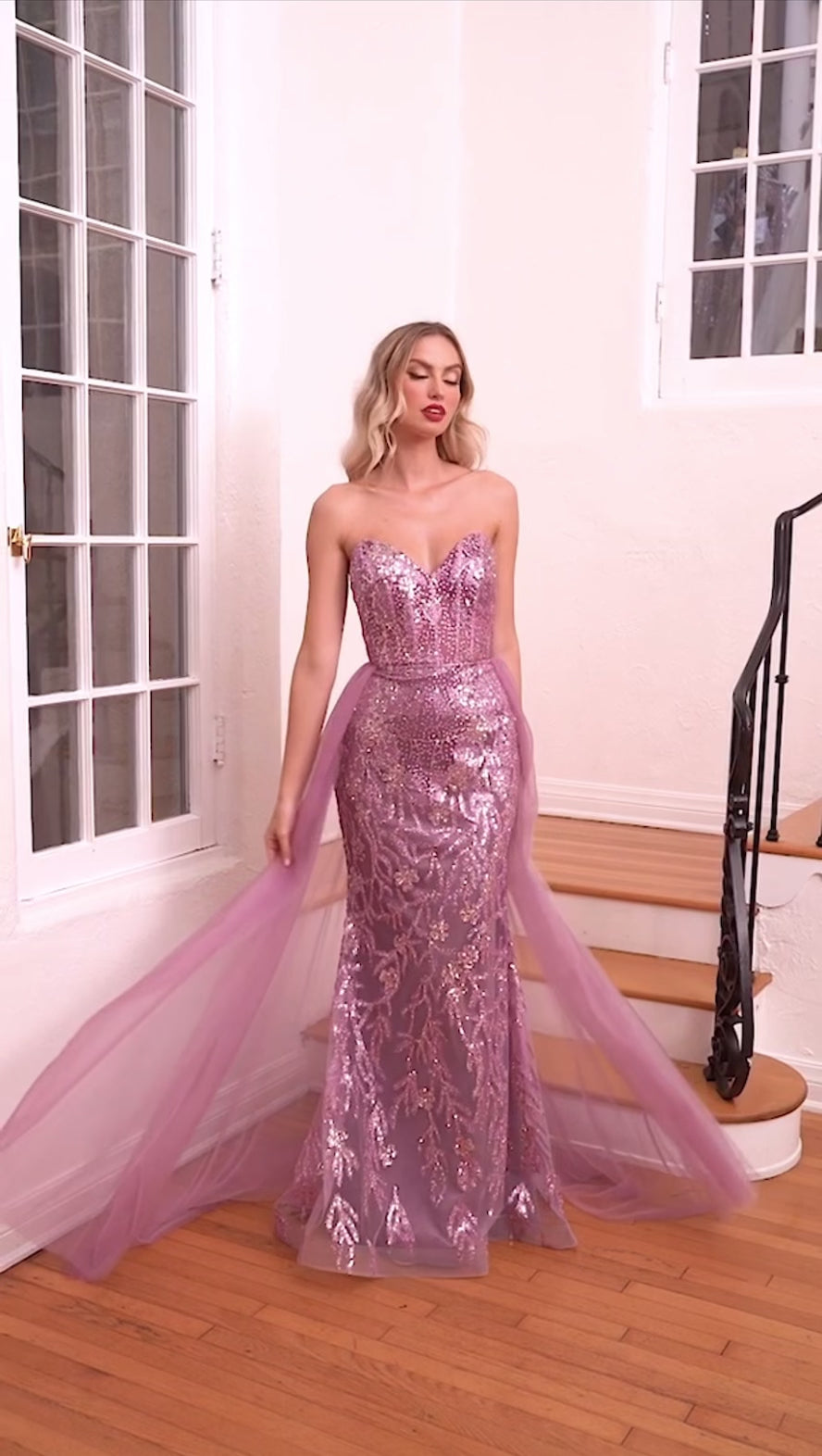 luxe prom dress with sequins and glitters