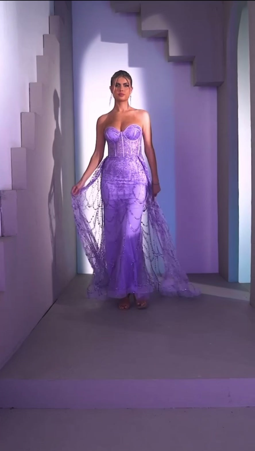 lavender sequin glam chic dress