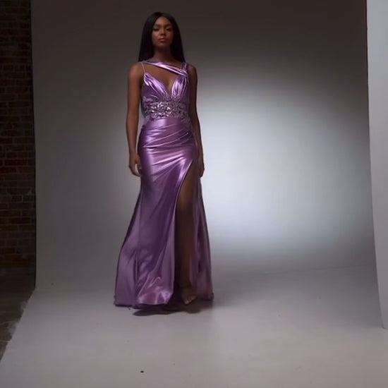 purple lavender Sexy stunning beautiful maxi  prom dress 