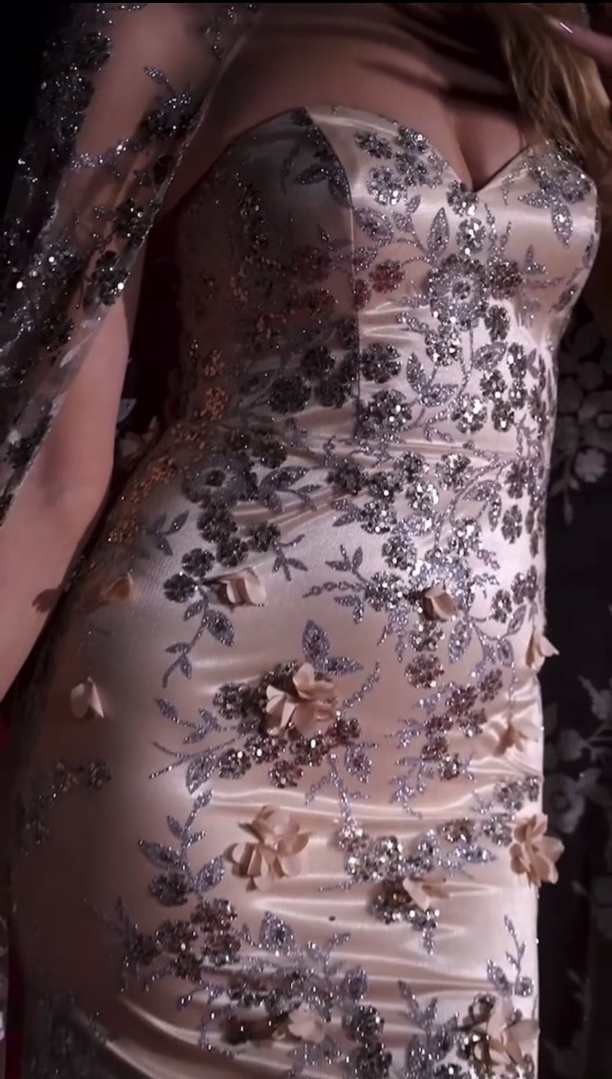 sparkling gold nude mermaid dress