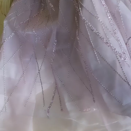 Beaded ball gown romantic glitter tulle skirt for prom night wedding 