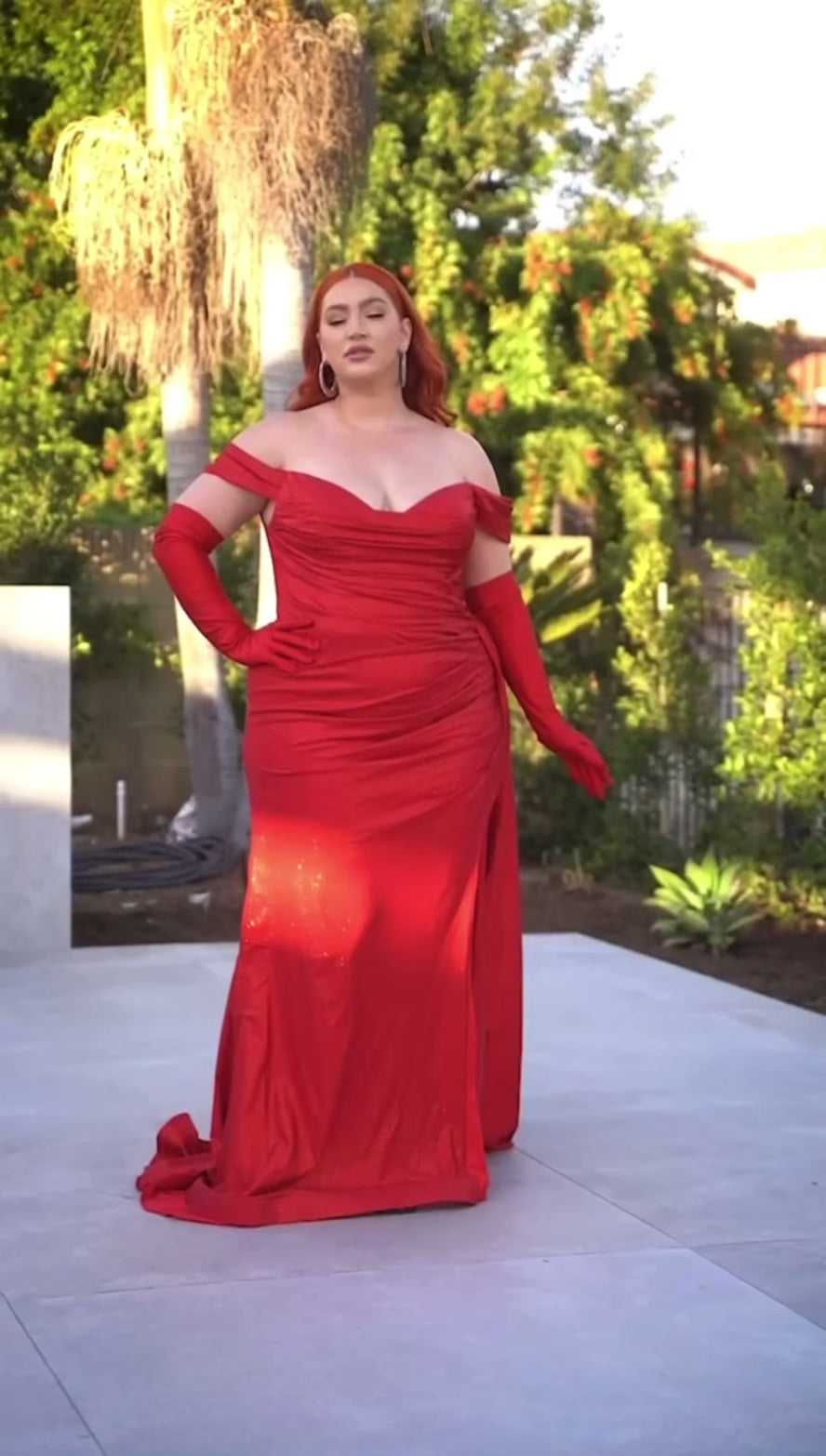 Red formal maxi gown , Wedding guest evening plus size dresses , mermaid dresses 
