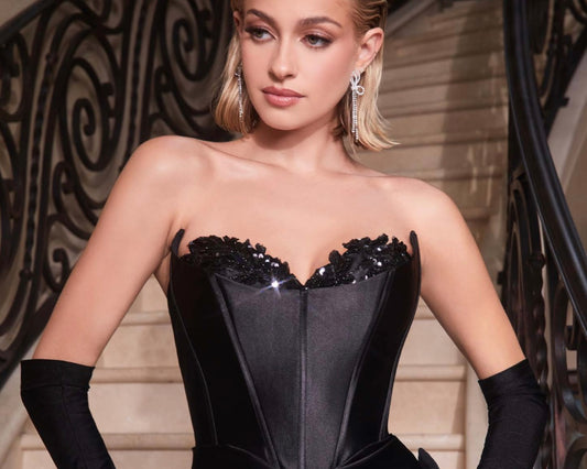 Black corset dress , Black silk maxi dress