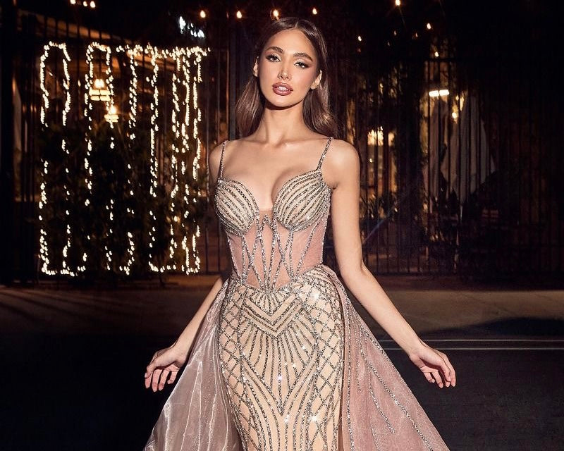 evening dresses rose gold , couture ball gowns 