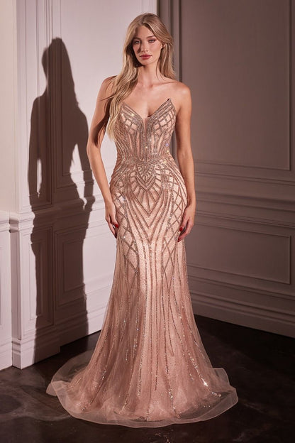 Regina Embellished Strapless Mermaid Gown