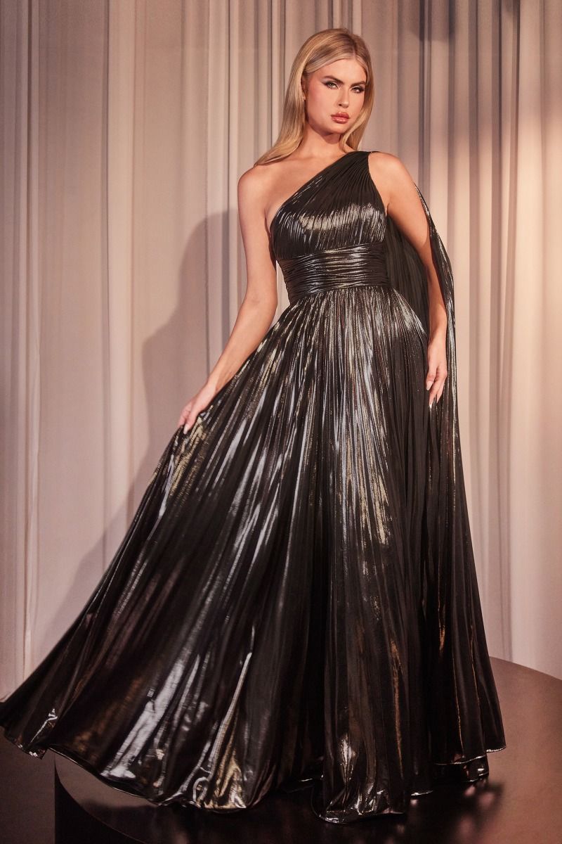 Valerie Metallic Pleated Gown