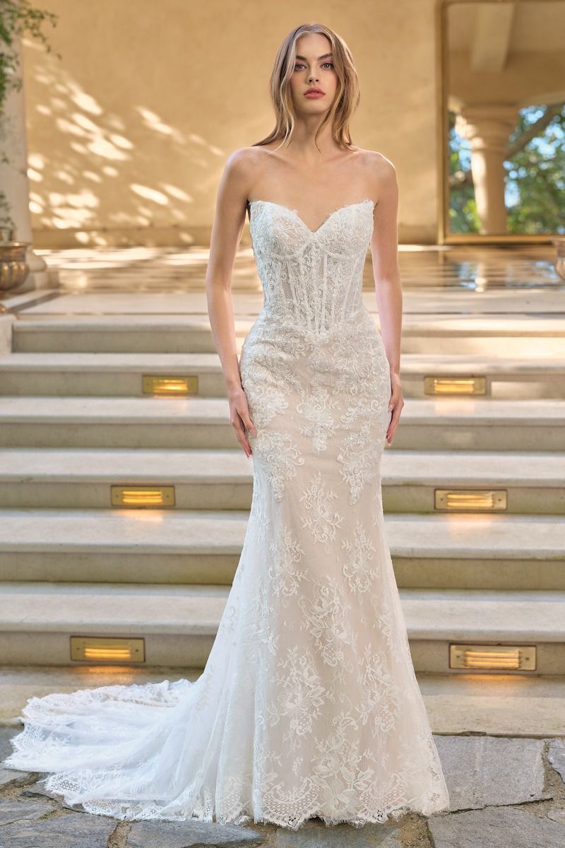 Aurora Fit & Flare Sequined Lace Bridal Gown GALINA COUTURE Aurora Fit & Flare Sequined Lace Bridal Gown GALINA COUTURE