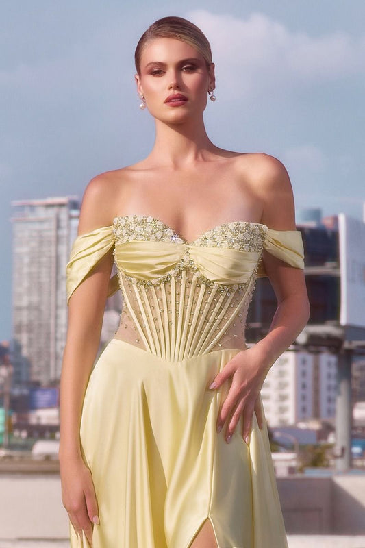 Brandy Strapless Beaded Gown