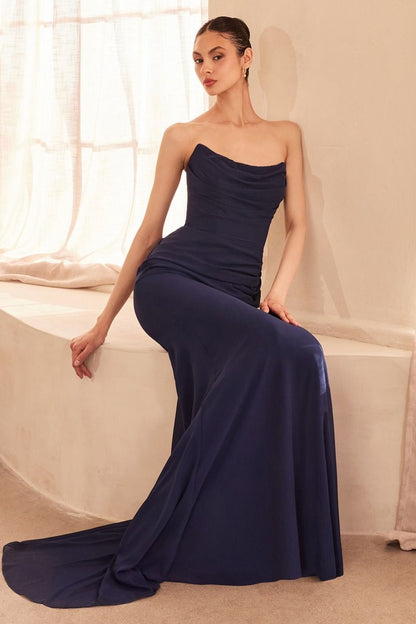 Tia Strapless Chiffon Dress