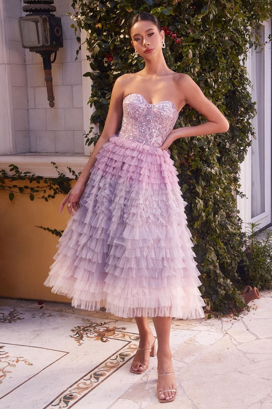 Thalia Ruffle Lavender Gown