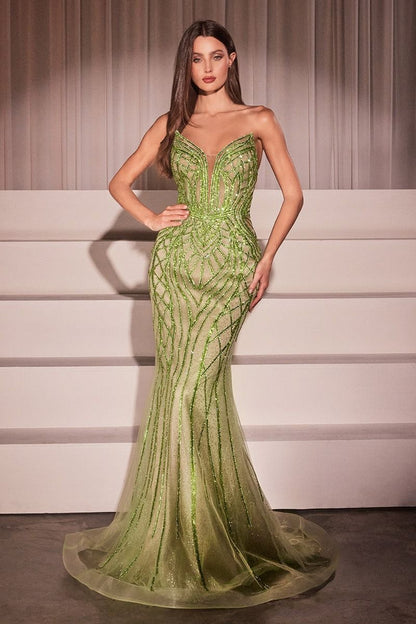 Regina Embellished Strapless Mermaid Gown