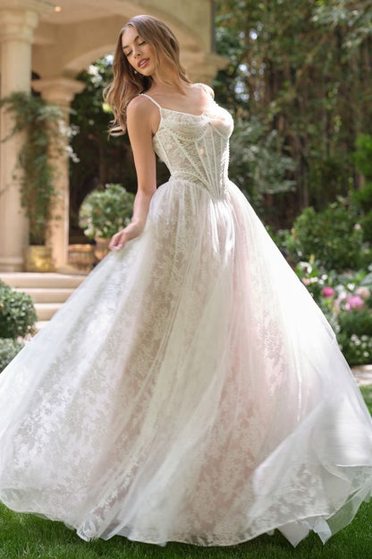 Pearl Reverie A-Line Lace Wedding Gown
