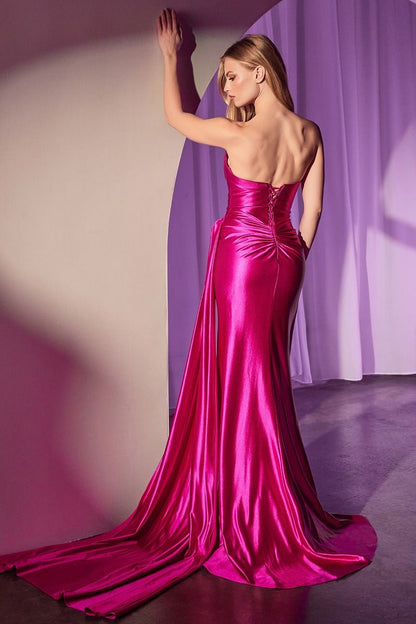 Everly Fitted Structured Satin Gown