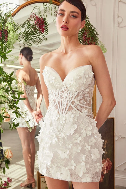 Julia White Short Bridal Dress