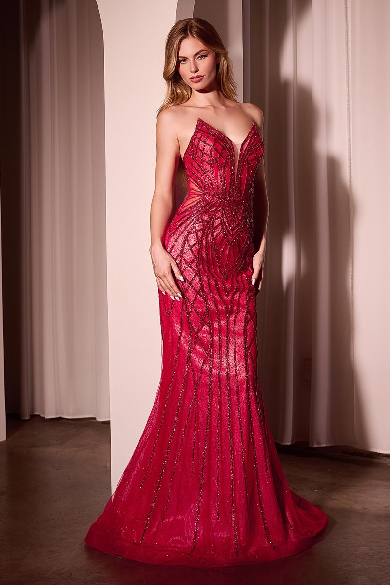 Regina Embellished Strapless Mermaid Gown